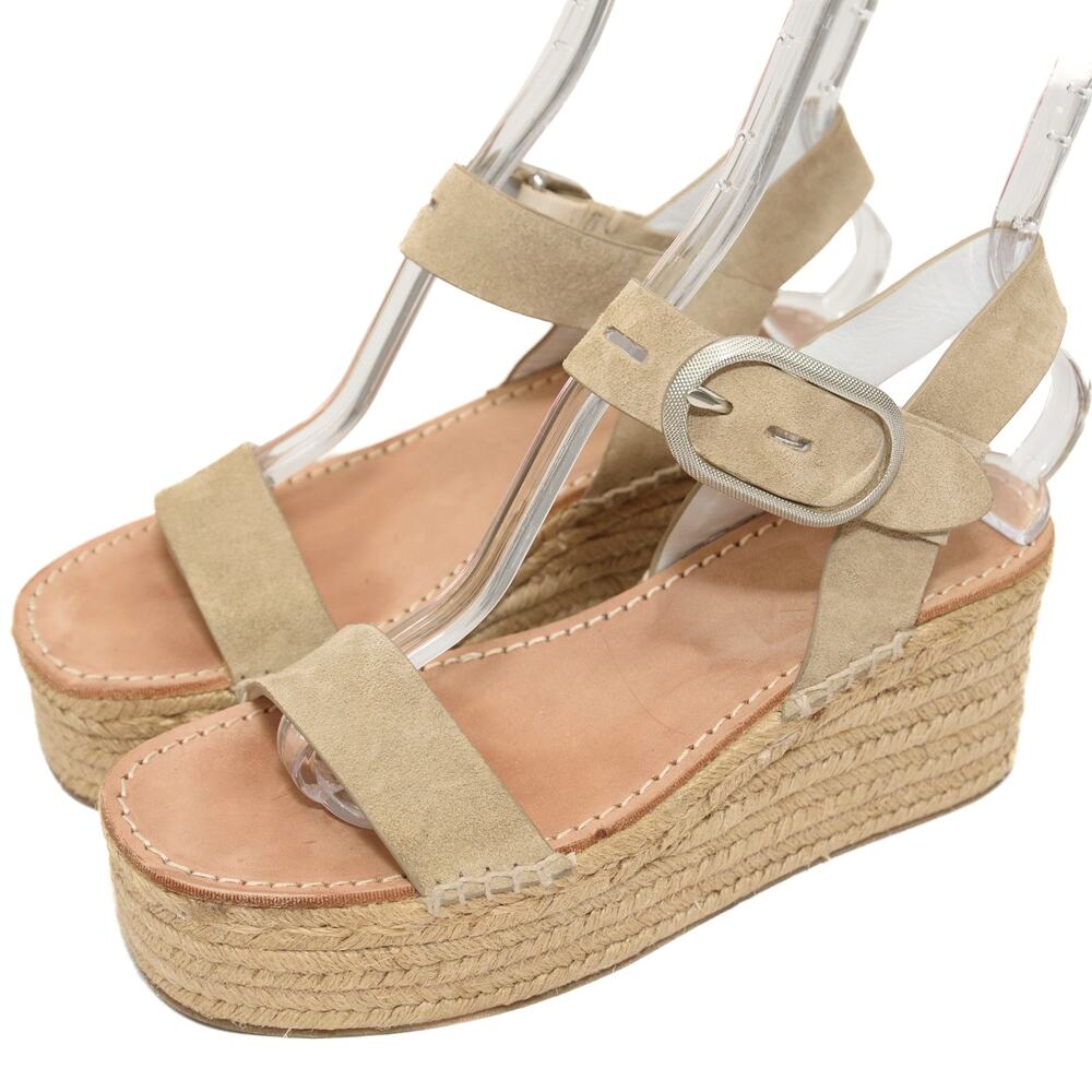 rag & bone Ansley Tan Suede Platform Espadrille Sandals Size 37.5 US 7.5